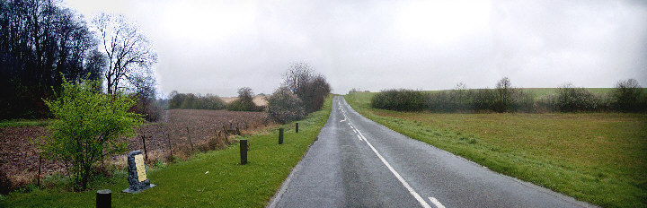 The Monument on the left and Villers-Bretonneux in the distance